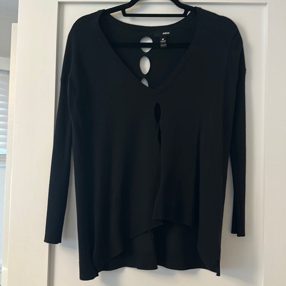 Aqua black sweater, size XS